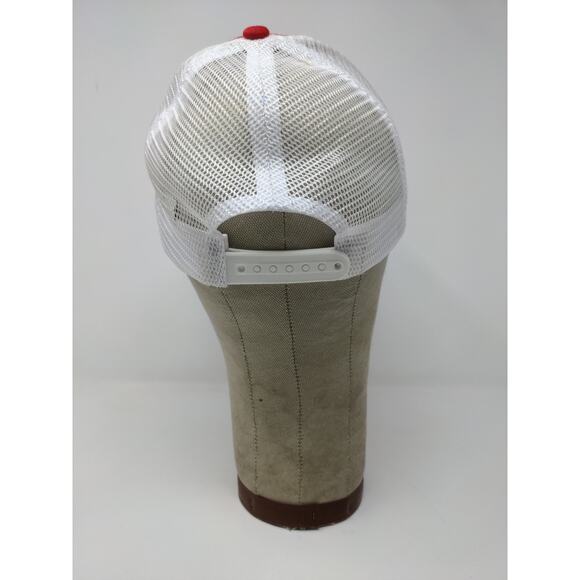 Tractor Supply Company Meshback Snapback Hat Embroidered Logo Red White - Picture 7 of 11